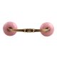 Pink and  Black Crackle Ceramic Bridge Handle